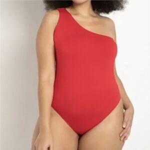 NEW Eloquii red One Shoulder Bodysuit, women‎ plus size 18/20
